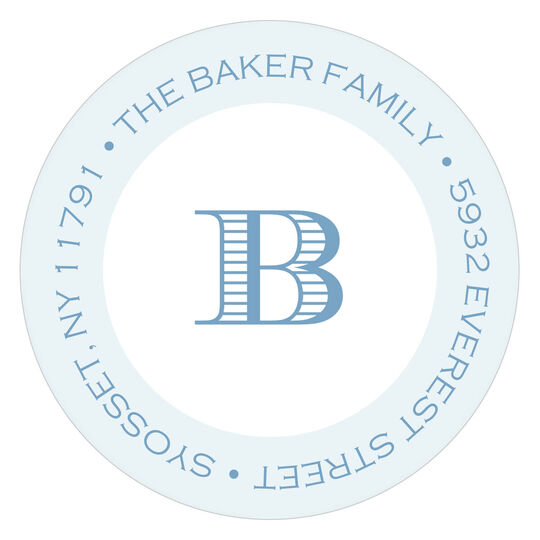 Blue Perfectly Framed Round Address Labels